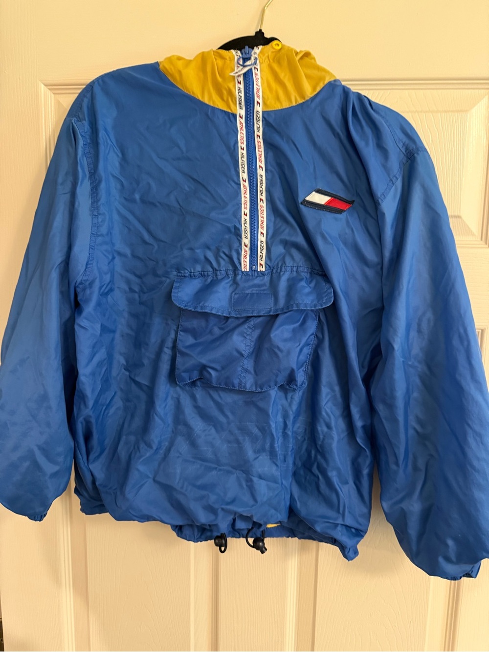 Tommy Hilfiger 90s Blue and Yellow Windbreaker Jacket